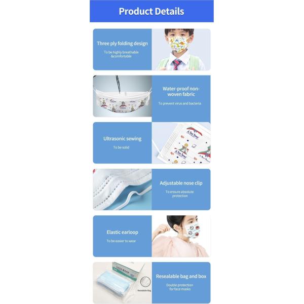 ISO Medical Face Mask Cute Design 3ply Face Mask For Adult Children