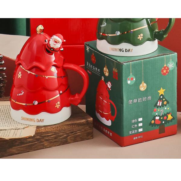 Christmas tree creative water sublimation cup ceramic mug coffee high-value couple sublimation cup