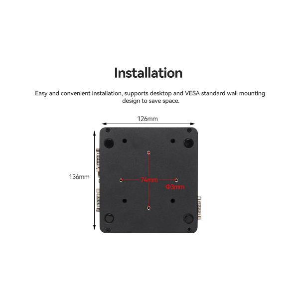 Intel N5100 DDR4 16G Industrial Mini PC Linux Dual LAN 4COM For KIOSK Digital Signage