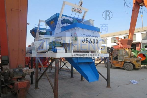 Industrial Js500 Twin Shaft Concrete Mixer 18.5 Kw Mixing Power 4000kg Weight