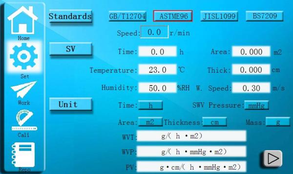 Prueba de permeabilidad del vapor de agua para tejidos recubiertos