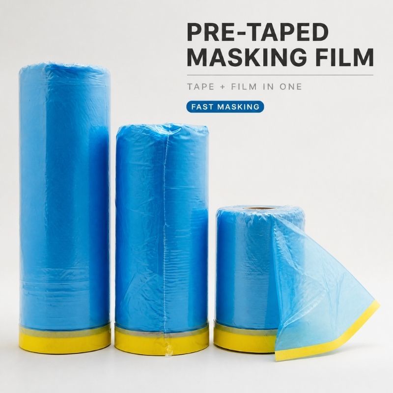 Pre-Taped Masking Film for Automotive Painting Car Refinishing Paint Masking Protection