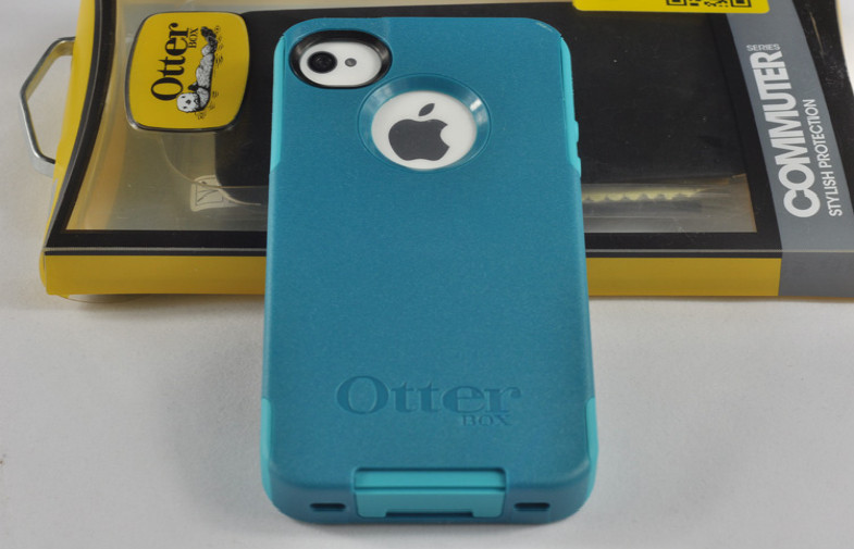 TPU 2-Layer Iphone 4 Hard Shell Case Light Teal For Men