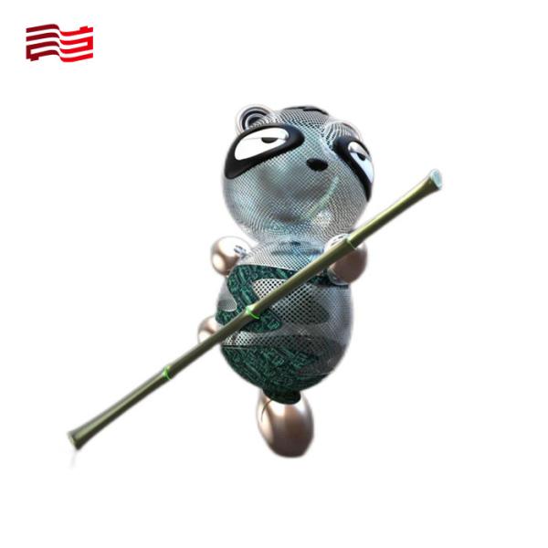 Stainless Steel Panda Shape Landscape Sculpture for Outdoor Decoration and Landscaping