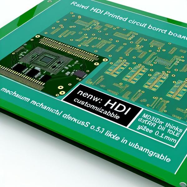 0.1mmドリル穴と0.05mmコア厚のHDI PCB基板