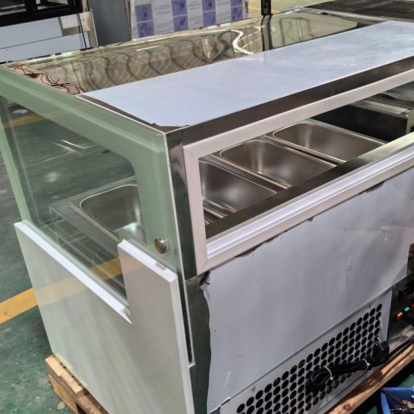 Marble Base Gelato Display Freezer Countertop Refrigerator for Ice Cream Shop