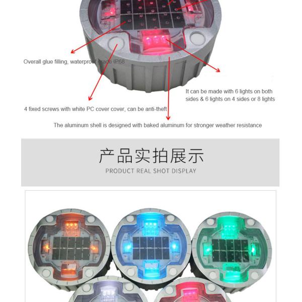 Alto visible de aluminio ojo de gato rodante para la seguridad del tráfico en la carretera luz de luz LED