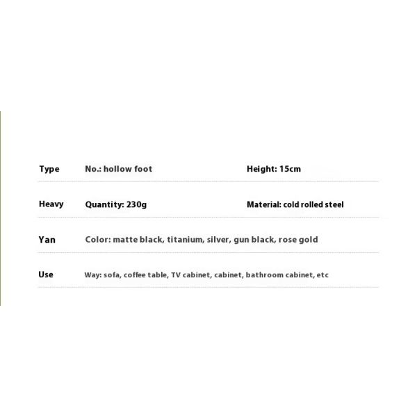 Wanjusheng Iron Feet TV Cabinet Metal Table Sofa Legs 15cm Triangular Design Matte Black Gold Furniture Legs