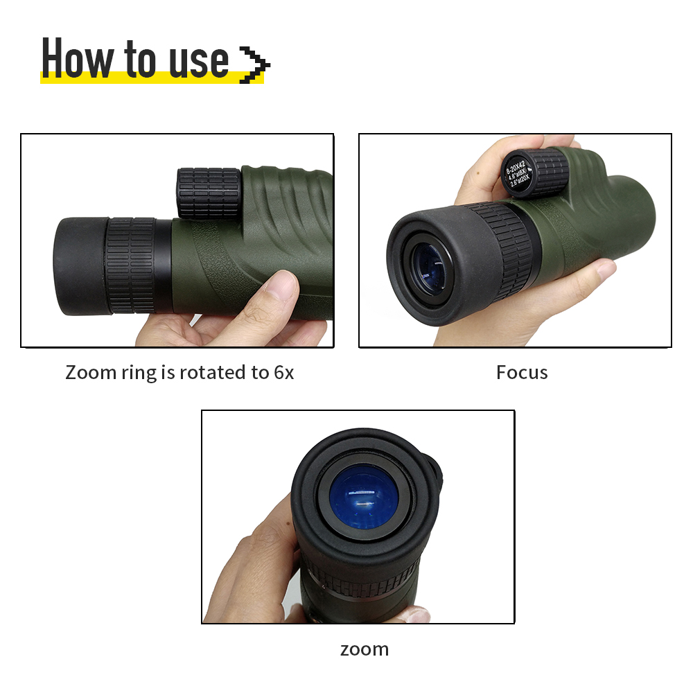 Профессионал телескопа 8-20x42mm супер сигнала перспективы Monocular для туризма
