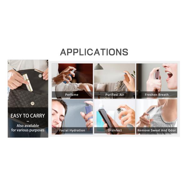 Luxury Aluminum Cosmetic Packaging Custom Bottom Filling Travel Case Leather 5Ml Atomizer Perfume Refill Bottle