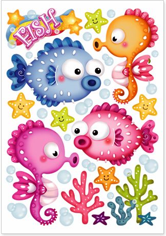 Colorful Fish Childrens Wall Stickers 5419