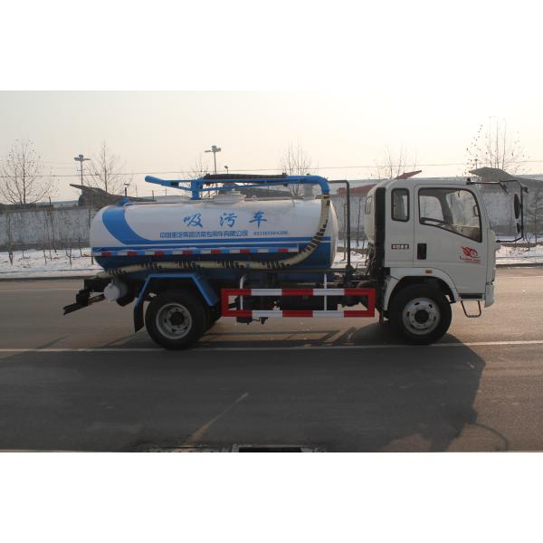 White 8 Cbm 266HP Sewage Removal Truck , HW76 Cab Sewage Suction Tanker Truck