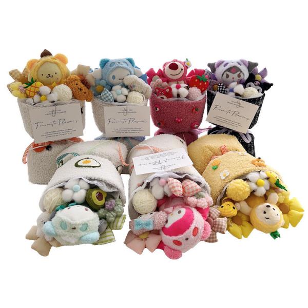 Faites-la sourire avec un bouquet de poupée Sanrio en peluche 20x35cm cadeau parfait pour la fête des mères