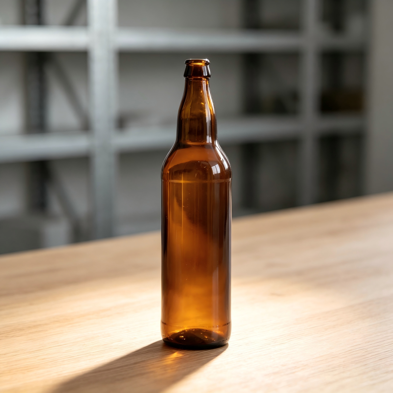 650ml Amber Beer Bottle Flint Glass Lager Crown Cap Craft Brew Container 495g CY-601