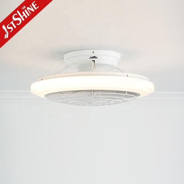 Soluções de iluminação ETL Certificado Ventilador de teto LED branco com lâminas leves e fáceis de limpar