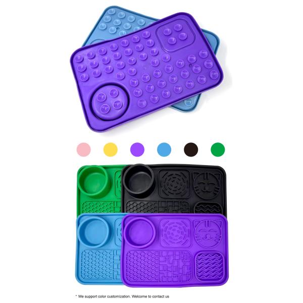 Silicone Dog Slow Feeding Mat Lick Mat For Dogs Cats With Suction Cups