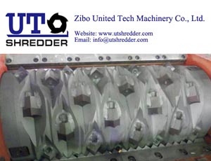 Single Shaft Crusher S66300 automatic Plastic, tire, wood, metal, cable shredding machine crusher - Nylon Rod and Scrap