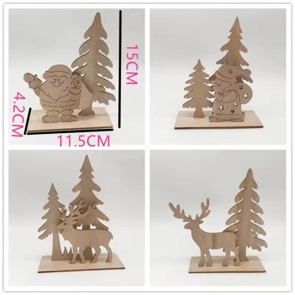Customized wooden Christmas tree Old man elk Christmas decorations