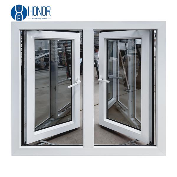Double Glazed Casement Window Hurricane Impact Tempered Glass For Kitchen Bathroom Entry Balcony