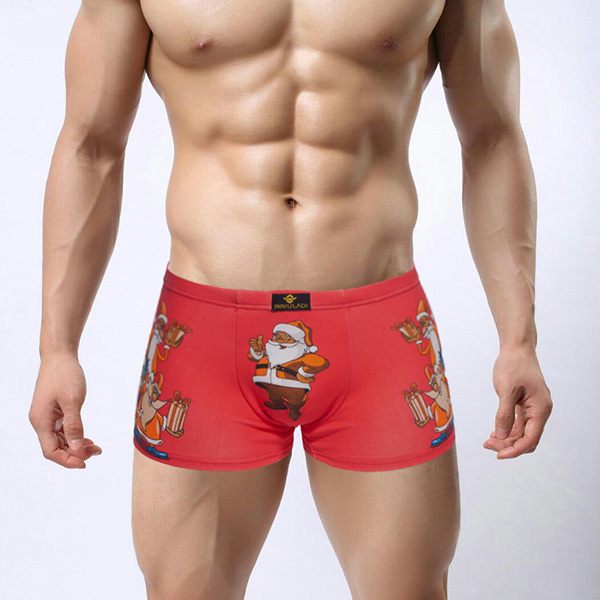 New Style Underwear Men underwear funny Print Cotton Men Boxer Sexy Brand Cuecas Cool Men