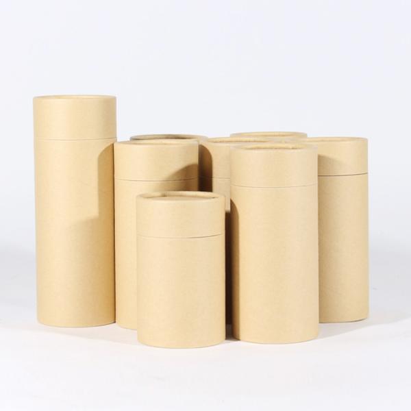 Овальная роскошная коробка с цилиндром из крафт-бумажной трубы для свободного чая с УФ-покрытием