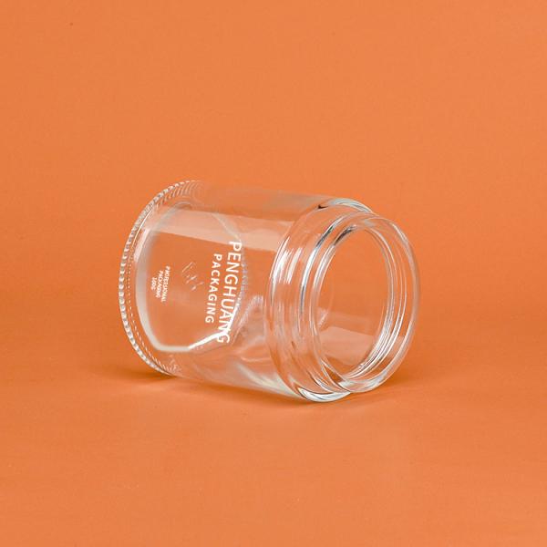 Round 100g Capsule Glass Container With Rose Golden Cap Sliver Cap Glass Jar Packaing