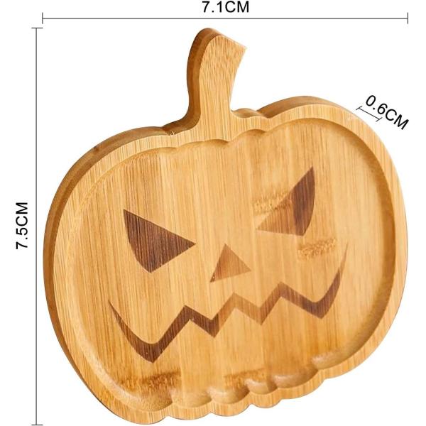 Halloween Pumpkin Bamboo Serving Platter Wooden Appetizers Board Sustainable