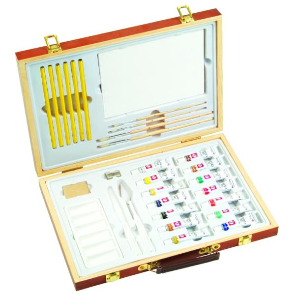 Коробка искусства профессиональных детей установленная деревянная, прочный набор коробки акрила художника