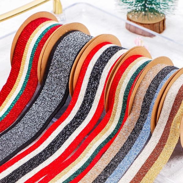 2.6cm Width MSD 2023 Supply Striped Knit Jacquard Ribbon Featured Clothing Accessories