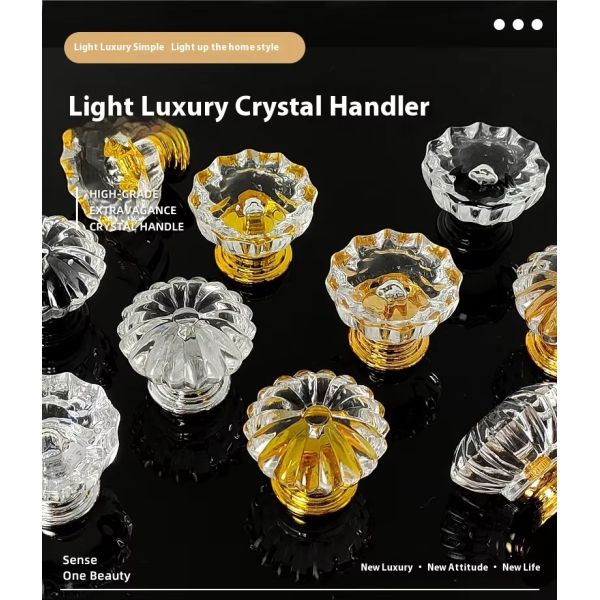 Modern Plastic Acrylic Wardrobe/dresser Handle Ball Crystal Furniture Handle for Kitchen Cabinet Drawer Hardware Accessories