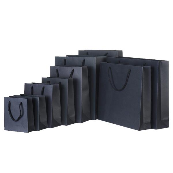 Creatrust String Logo Eco Zara Blue Poka Dot Gift Birthday Paper Bag Wide Base Paper Bag