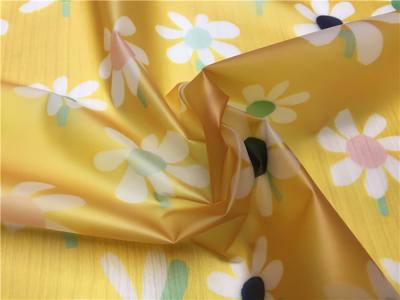 Little Girls Coats TPU Leather Yellow Color With White Flowers Eco - Friendly