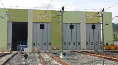 ISO 9001 Auto Industrial Folding Doors Railway Maintenance Station Door