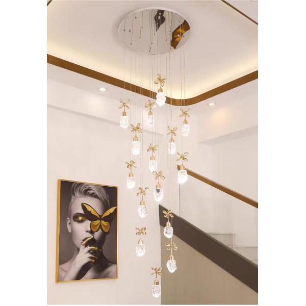 Snow Mountain Flower Shape Stair Lights For Loft Ceiling Staircase Branch Chandelier Lighting LED Pendant Lights Chandeliers