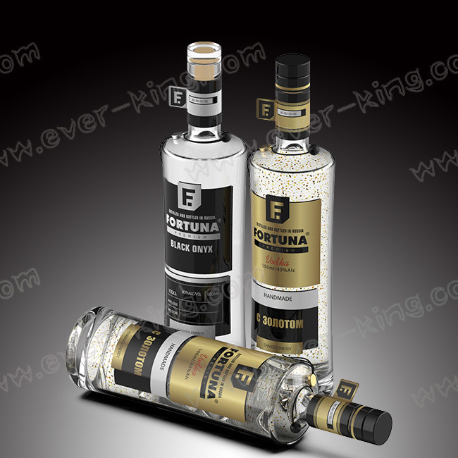 Бутылки ликера 500ML горячего напыления прозрачные стеклянные со стеклянной верхней частью