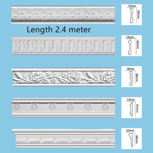 Polyurethane Wainscoting Interior Wall Molding Decorative PU Chair Dado Rail