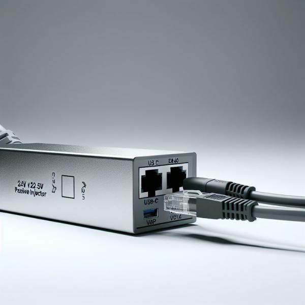 24V 12V 5V POE Passive Injector USB-C Type C Cable and Ethernet RJ45 Connector