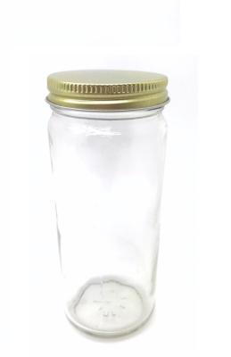 Empty 12 Oz Paragon Glass Jars With Metal Lid Beverage Storage