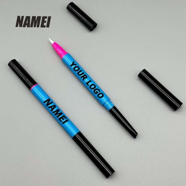 Classical design slim liquid eyeliner cosmetic pencil packaging plastic double ended eyebrow pencil packaging