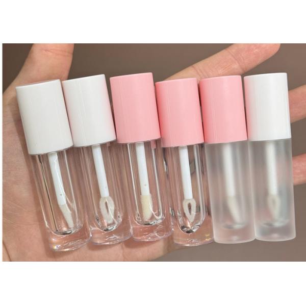 2.5ml Stock Round White Pink Custom Lip Gloss Containers Mini Small Empty Lipgloss Tubes With Wand