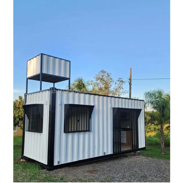 Estructura principal Tubos cuadrados de acero galvanizado Contenedor de paquete plano para exteriores Diseño moderno Casas de contenedores prefabricadas