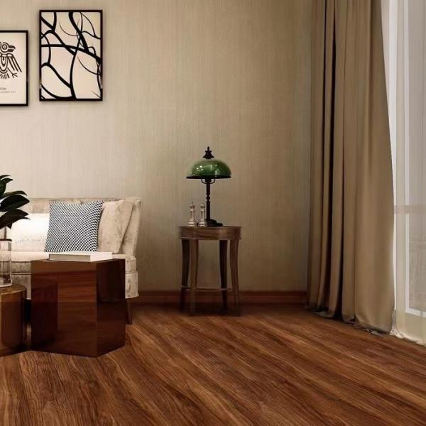 5mm Faux Wood Grain Flooring Cork Backed Interlocking SPC Luxury Vinyl Plank