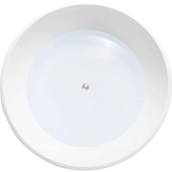 Circular Freestanding Bathtub with Narrow Rim Border and Bulk Loading Acrylic Material