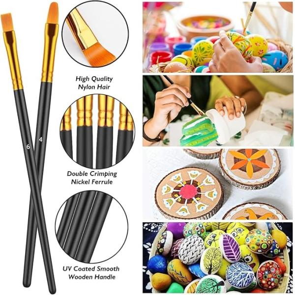 Acrylic Oil Watercolor Paint Brushes Set UV Resistant For Body Face Rock Canvas