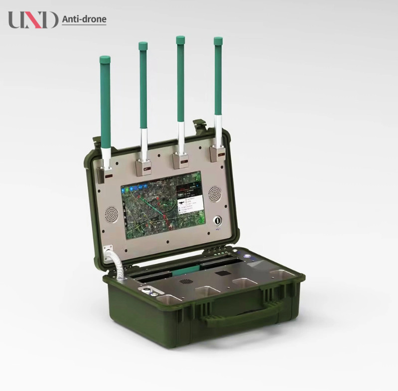 Full-Band Mobile Airspace Security Solution Handheld Drone Detector 0~5km Range >30 Drones Tracking 30MHz~6GHz Frequency <2m