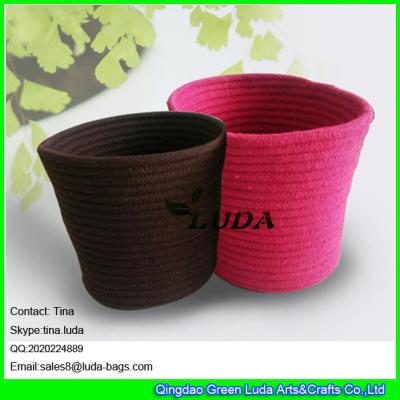 LUDA 2016 new design large basket colored decorative sewing cotton rope laundry baskets