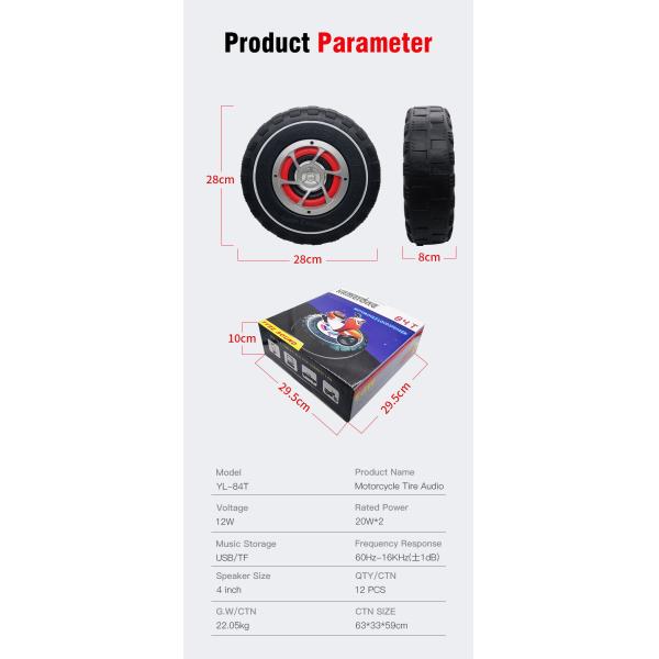 12V 2KG Tyre Motorcycle Mp3 Audio Alarm System Voice Control