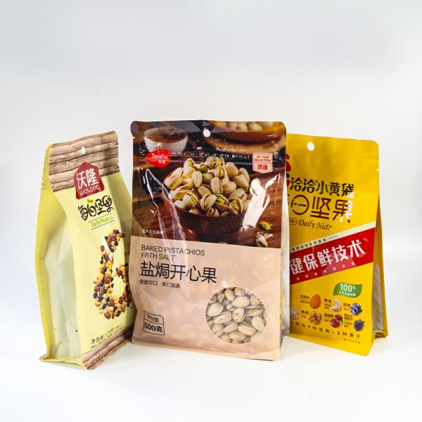 Food-Grade Eight Sided Sealing Bags With Transparent Windows Ideal For Snacks And Nuts Packaging Bulk Orders Discounts.