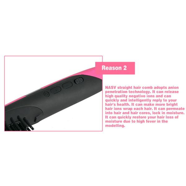 Ceramic Electric Home Hair Straightener Comb Brush With PTC Heating Plate