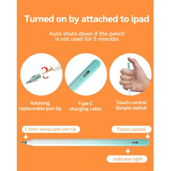 Colorful Ipad 10 Hours Apple Smart Pen Pencil 2nd Generation Compatible With Ipad Pro